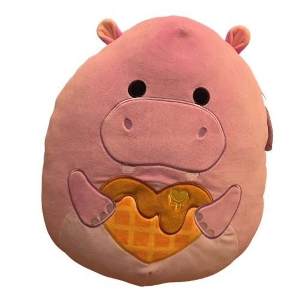 Squishmallows Hanna the Hippo 16 In Valentine Purple Plush Heart Waffle Toy Gift